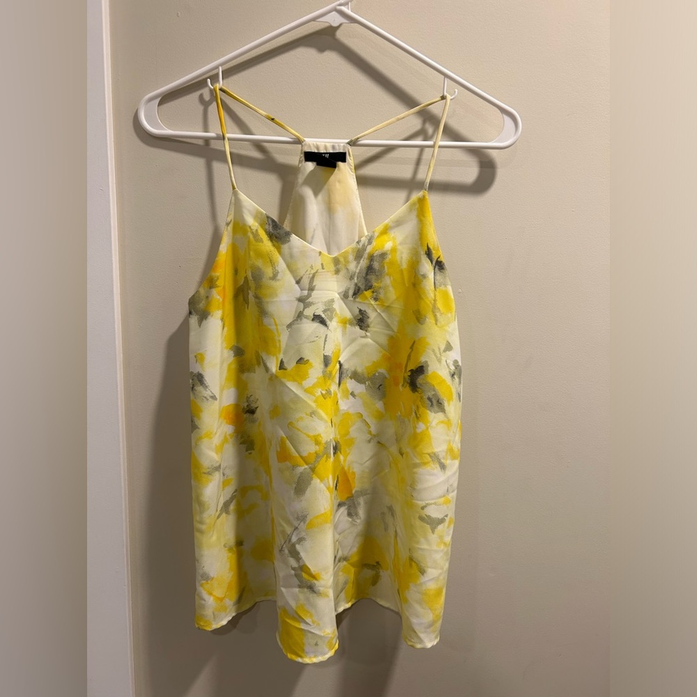 H&M top - yellow print - size 2